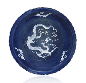 This Chinese Yuan Dynasty dish, priced at $22 million, was one of the high points of the European Fine Art Fair in Maastricht, selling to a Chinese collector on the stand of Hong Kong dealers Littleton and Hennessy Asian Art. Image courtesy Littleton and Hennessy and TEFAF.
